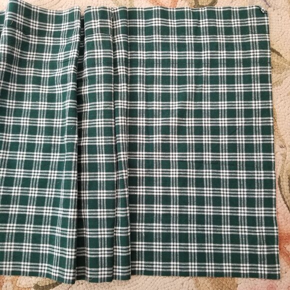 Green Plaid Drapes, Lined w/Valances - Picture 7 of 9